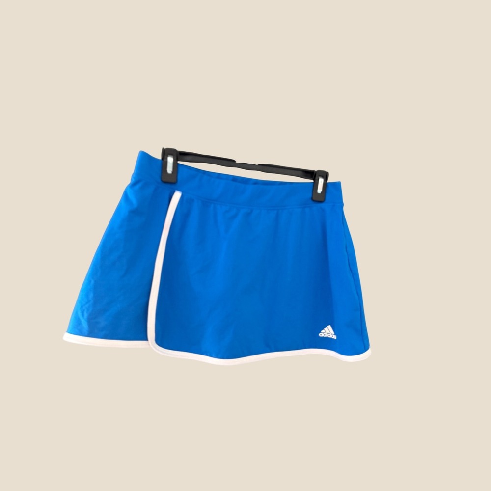 Adidas Womens Climalite Athletic Skort Royal Blue White Trim Size Medium